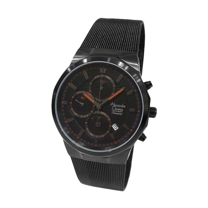 ... harga Alexandre Christie 141028 Chronograph Tali Pasir Jam Tangan Pria Hitam Oranye Blibli com
