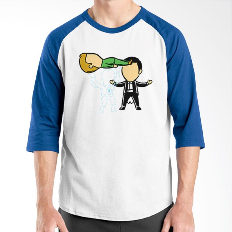 Jual Ordinal Funny Job Superheroes Edition 22 Biru Putih Raglan di