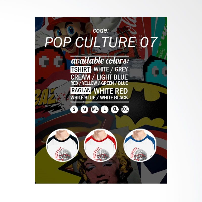 Jual Ordinal Pop Culture Edition 07 Merah Putih Raglan Kaos Pria Online