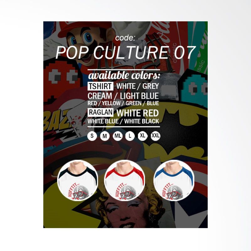 Jual Ordinal Pop Culture Edition 07 Merah Putih Raglan Kaos Pria Online