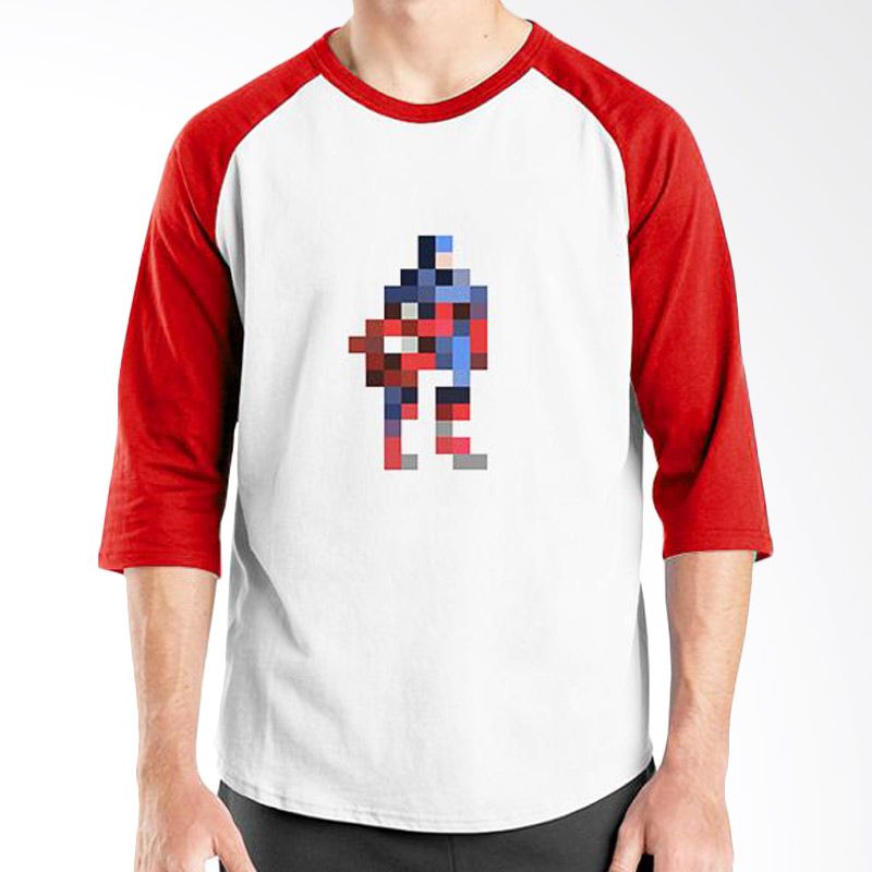 jual ordinal raglan captain america pixel putih merah kaos jual ordinal raglan captain america pixel putih merah kaos