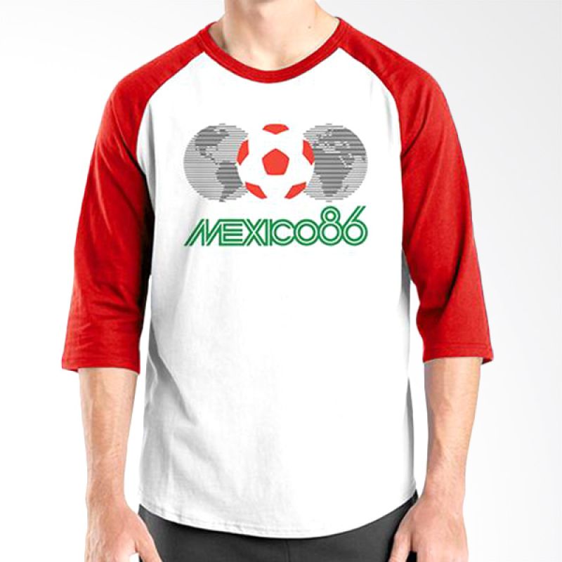 Jual Ordinal Raglan World Cup Classic Edition 11 Merah Putih Kaos Pria