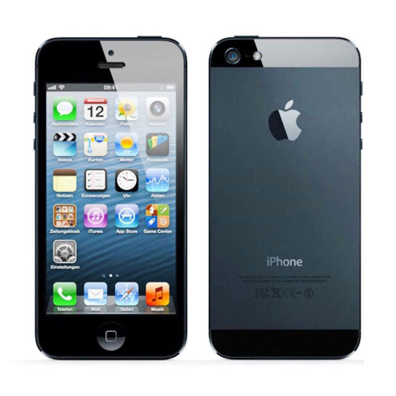 Apple iPhone 5 Hitam [Refurbish] Smartphone [32 GB] + Tempered Glass