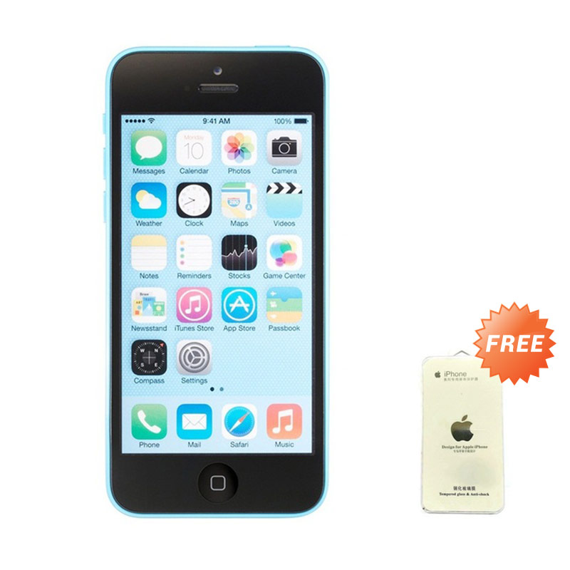 Jual Apple iPhone 5C 16 GB Smartphone - Blue + Free 