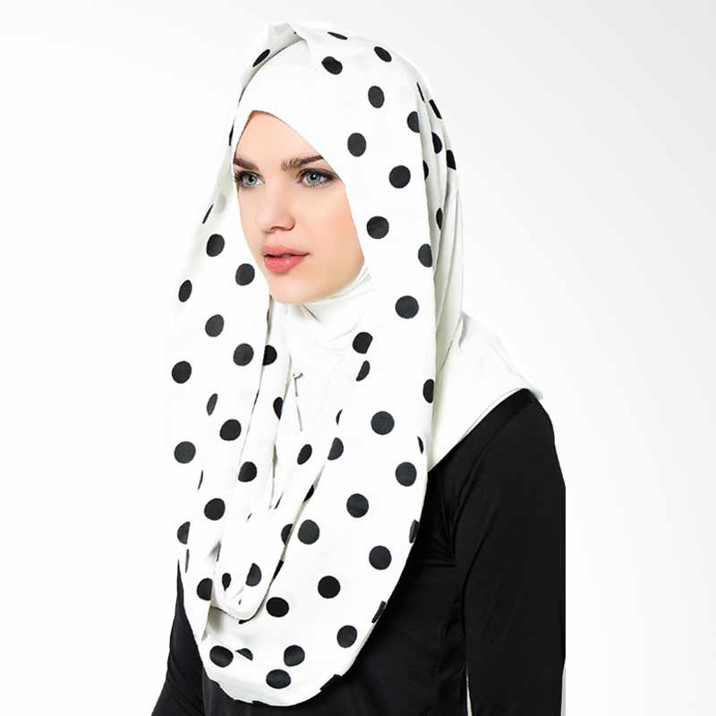 Arela Instant Polkadot Cavali Hijab - White