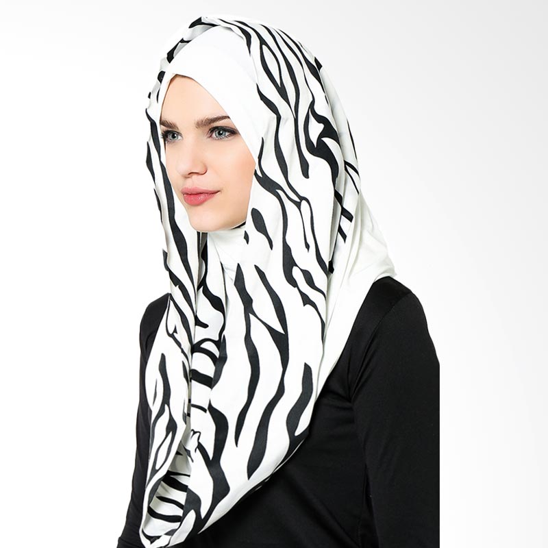 Arela Instant Zebra Cavali Hijab - White