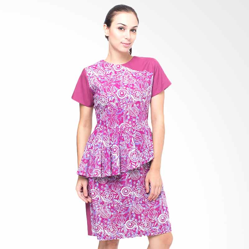 Arya Putri Batik Awahita Dress Batik - Purple