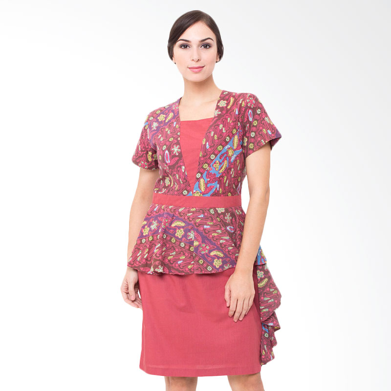 Arya Putri Batik Cadudasa Dress Batik Wanita - Brown