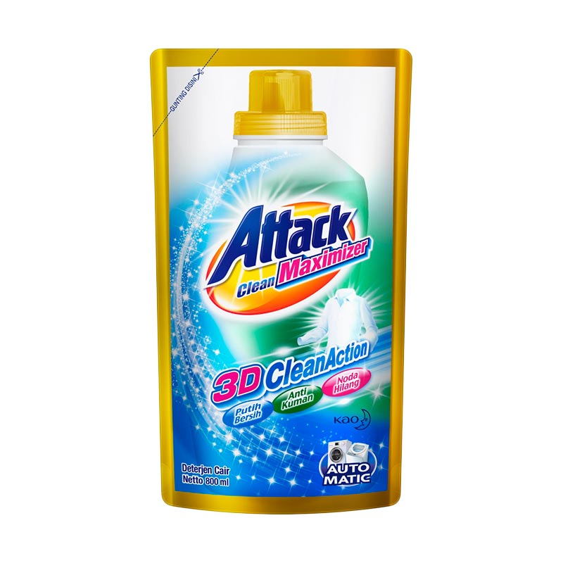 Jual Attack Clean Maximizer 3D Clean Action Liquid [800 mL] di Seller