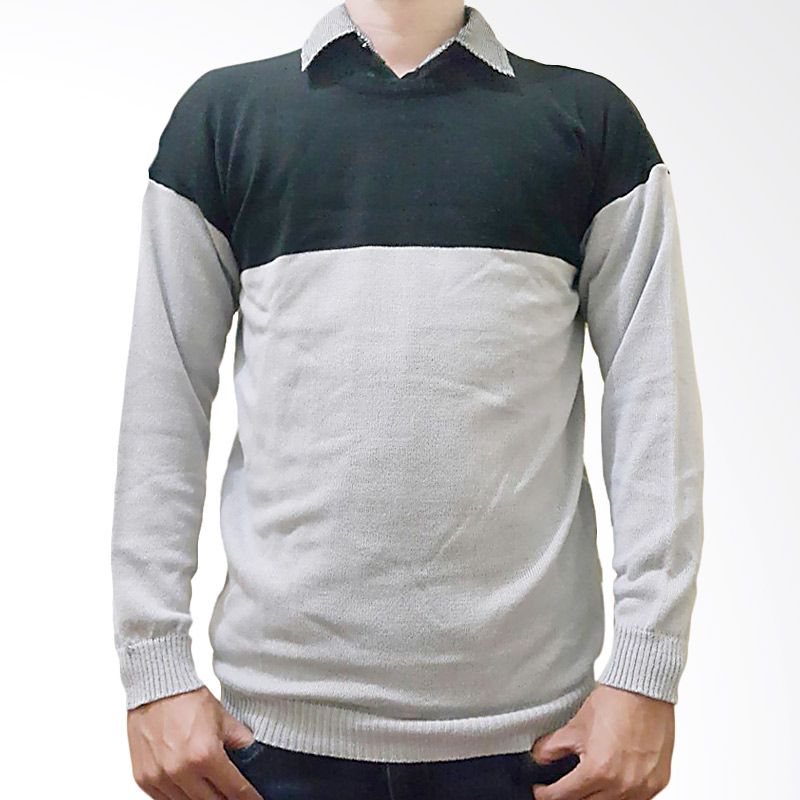 B2 Shop Rajut Grey Black Sweater Pria