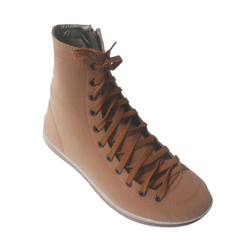 V33 Sepatu Boots Khaki Brown Sepatu Boot Wanita