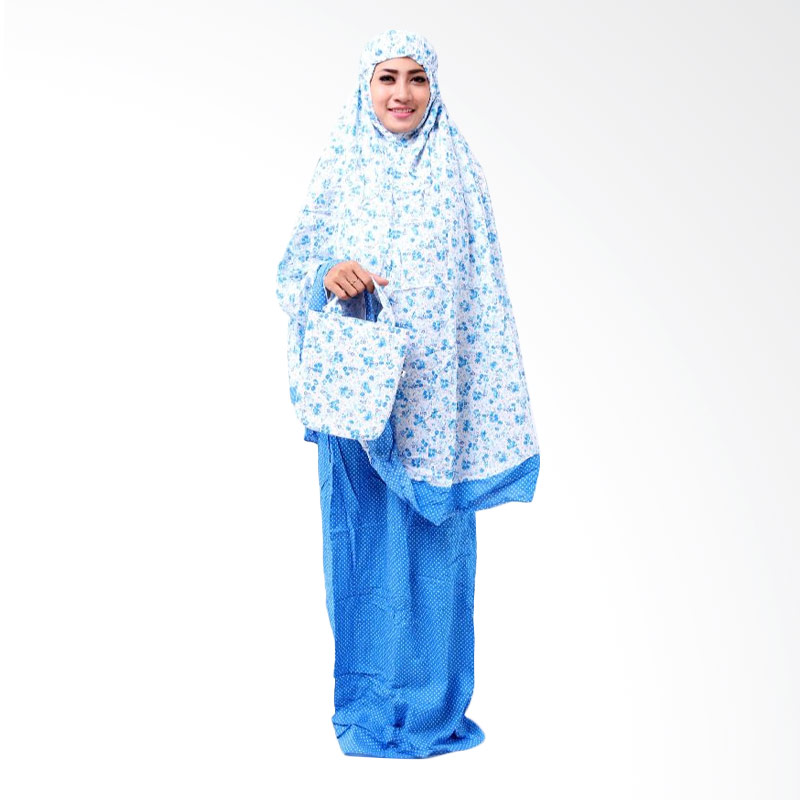 Batik Distro BA6563 Mukena Wanita Perlengkapan Sholat - Biru