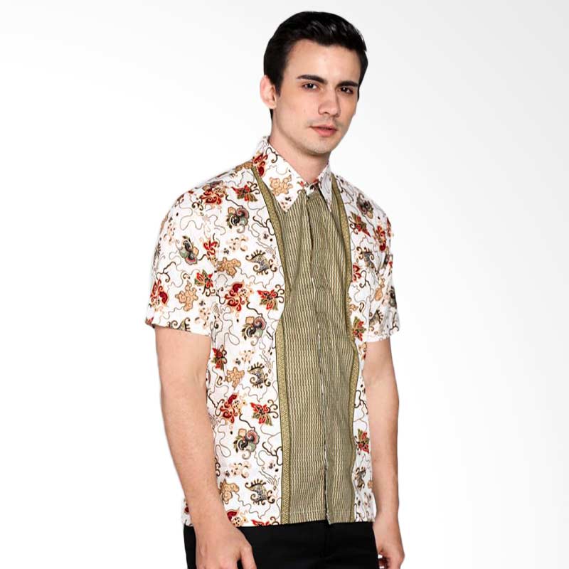 Jual Batik Distro K7789 Motif Pola Tengah Kemeja Pria