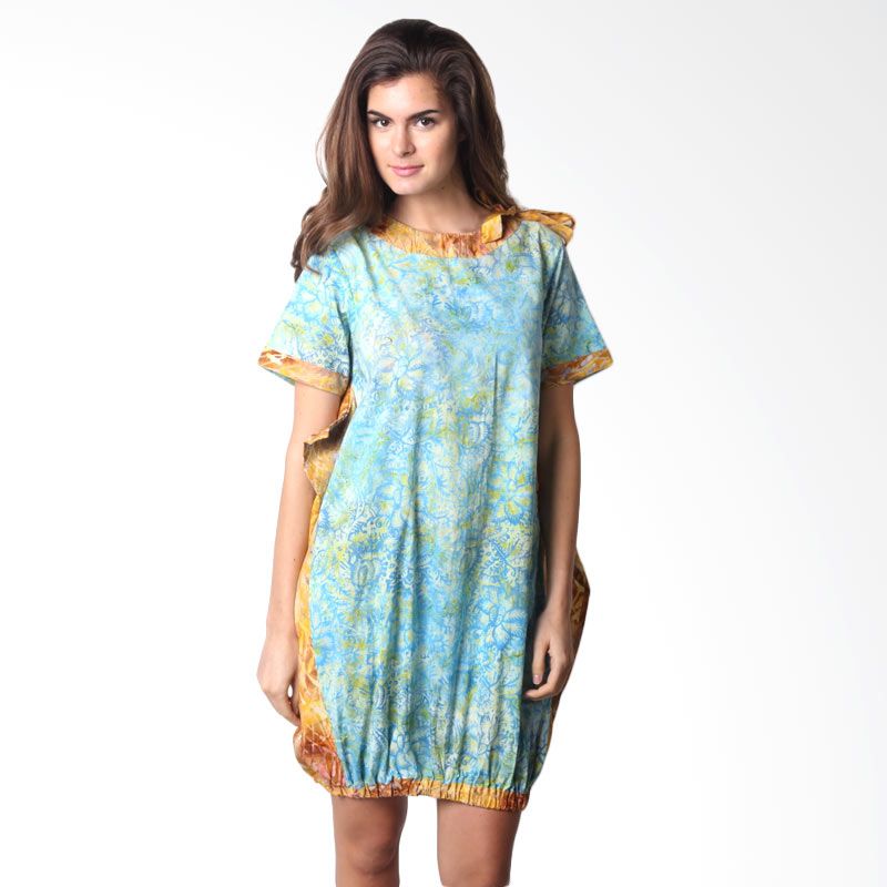 Batik Etniq Craft Baloon Batik Solo Neck with Tie Dress