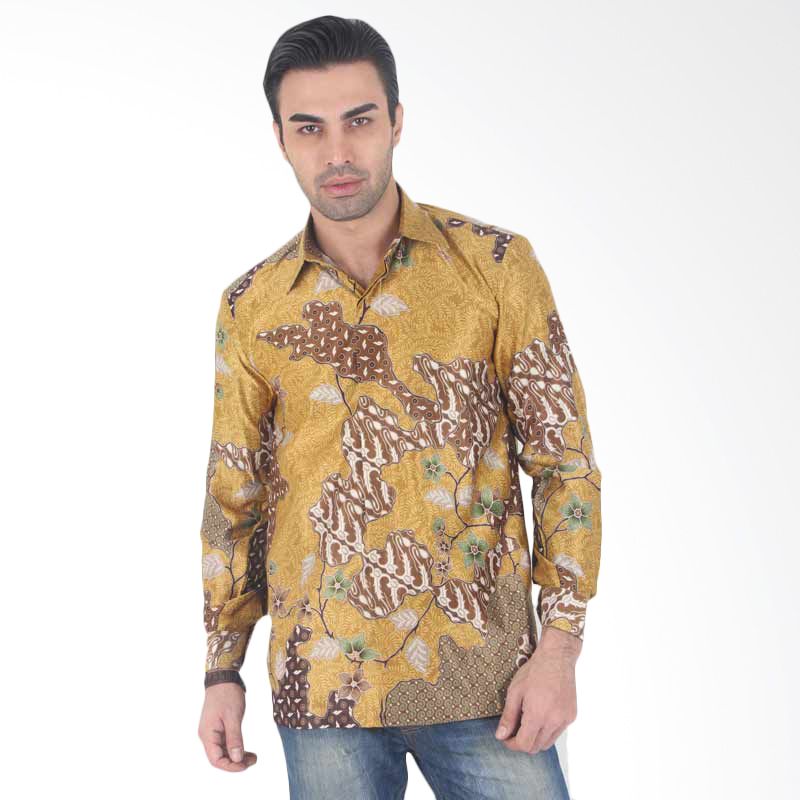 Batik Heritage Exclusive Linen Pola Bunga Jagad Gold