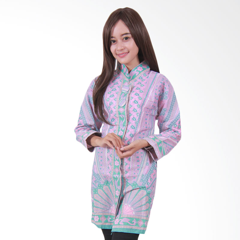 Batik Putri Ayu Solo B29 Batik Blouse Tunik Muslim - Ungu