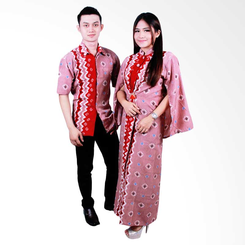 Batik Putri Ayu Solo SRG102 Batik Sarimbit Gamis - Merah