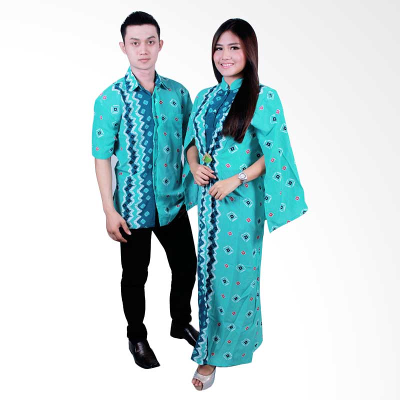 Batik Putri Ayu Solo SRG102 Batik Sarimbit Gamis - Tosca
