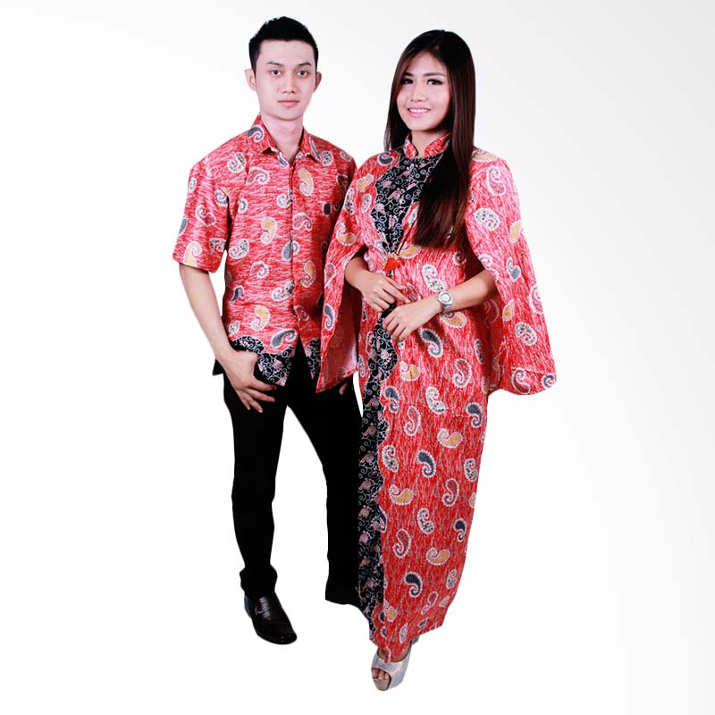 Batik Putri Ayu Solo sarimbit Gamis SRG103 Baju Batik - merah