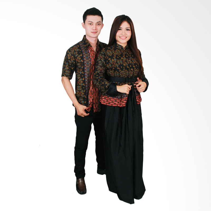 Batik Putri Ayu Solo Sarimbit SRG98 Baju Batik - Hitam