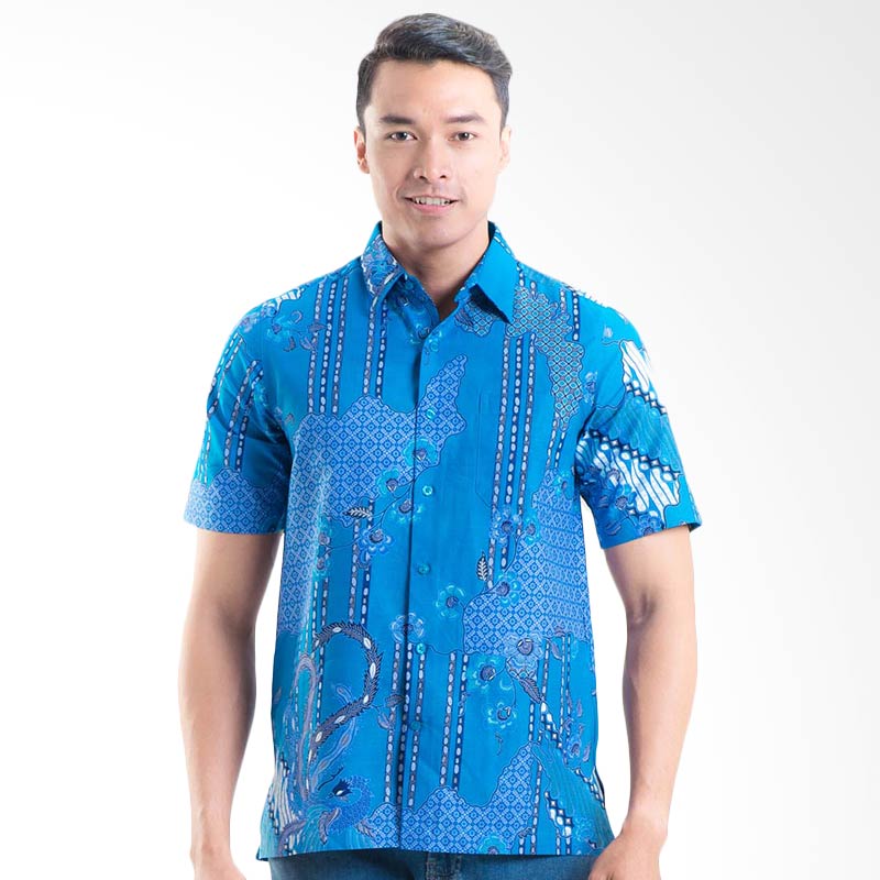 Batik Solo Cotton 16/011A (P1) 2 Batik Pria - Blue