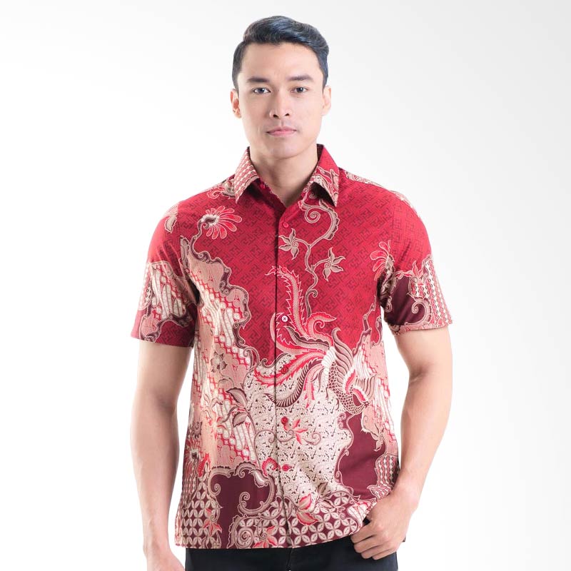 Batik Solo Cotton 16/012A (P1) 2 Batik Pria - Red