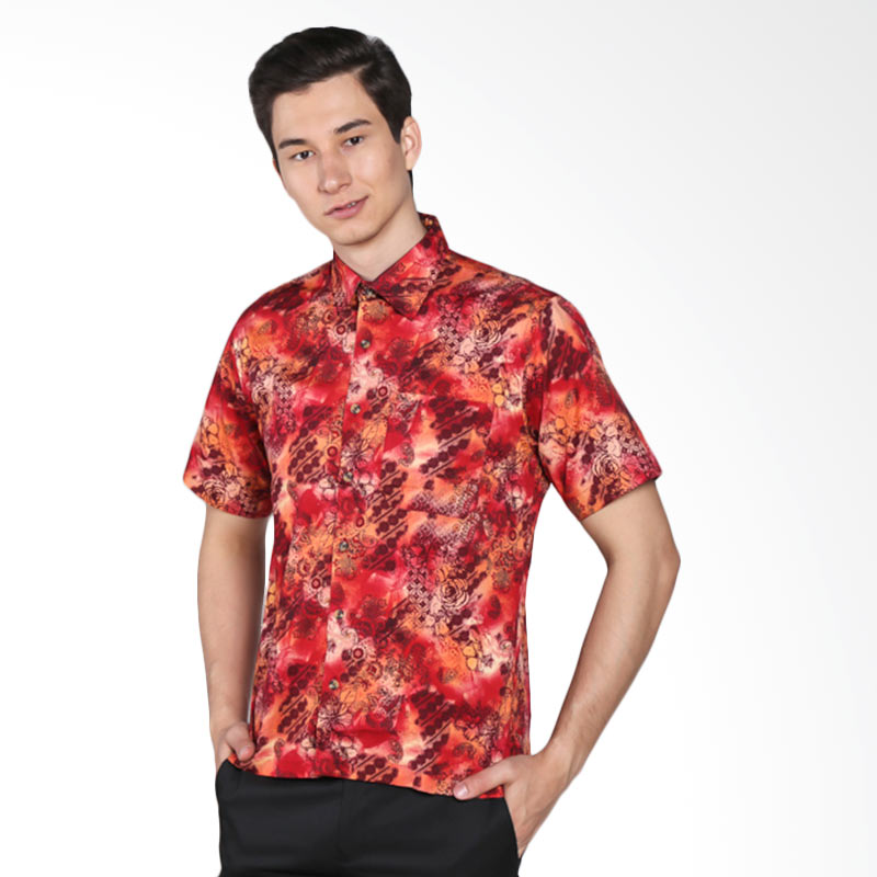 Bemito Hem Kemeja Batik Pria - Merah