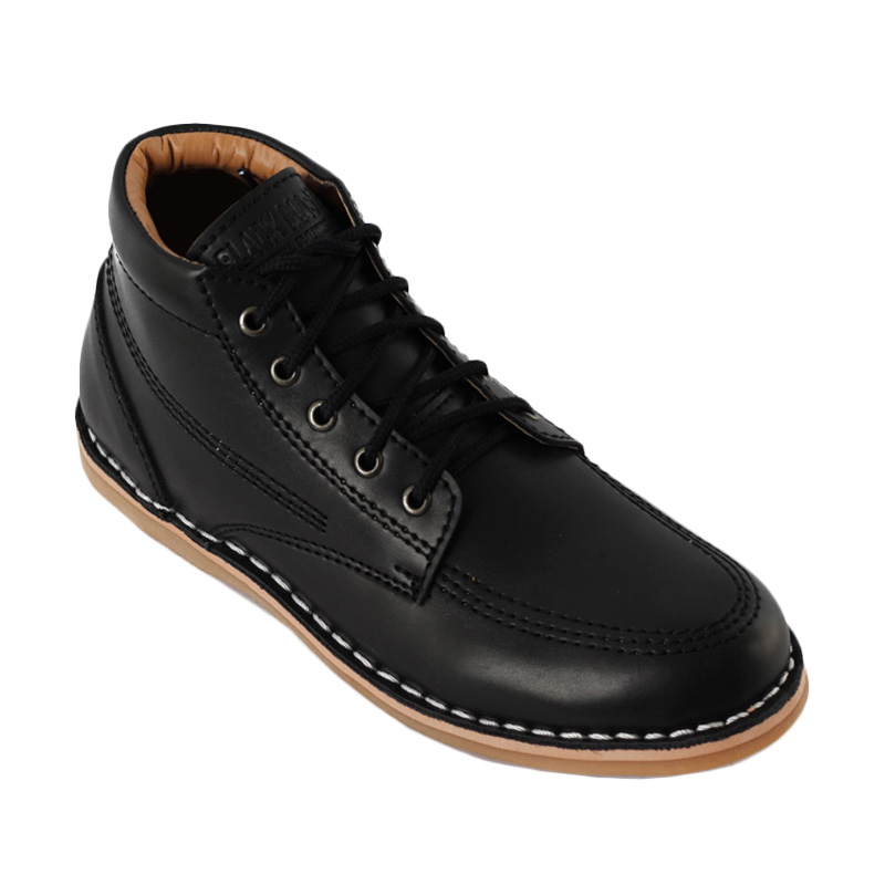 Black Master High Sneakers Full Black Jenova BM54 Sepatu Pria