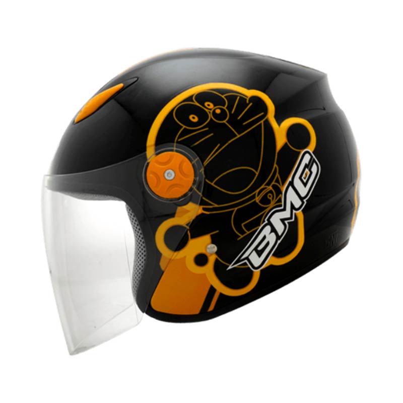 jual bmc milan doraemon helm half black orange jual bmc milan doraemon helm half black orange