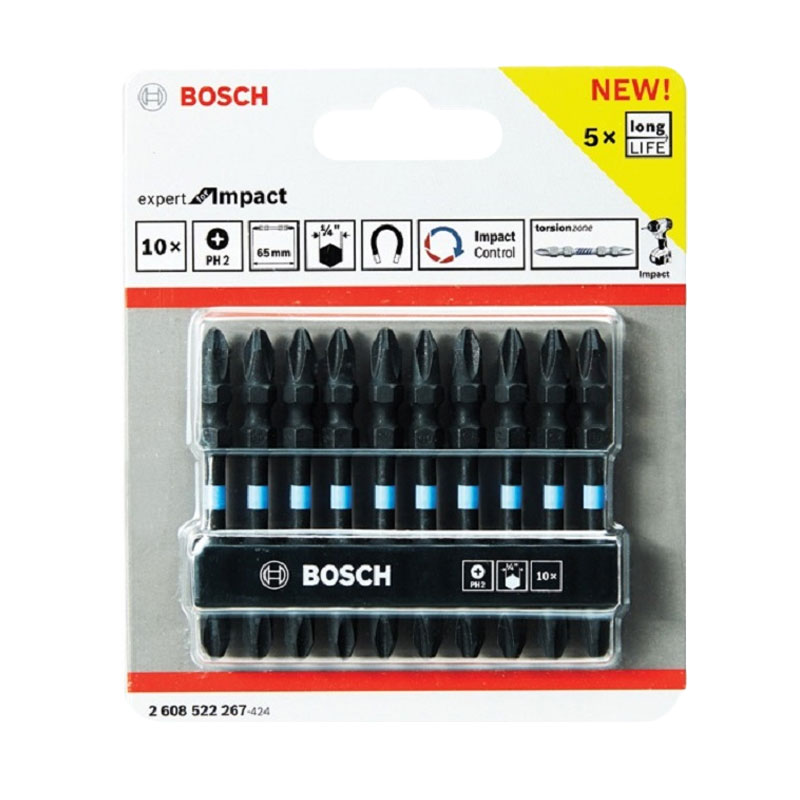 Jual Bosch Bit Expert PH2 Screw Driver Mata Obeng Impact Ganda [65 mm