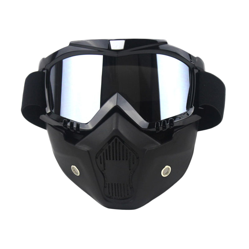 Jual Biohazard OTG Silver Lens Goggle Mask - Black Online 