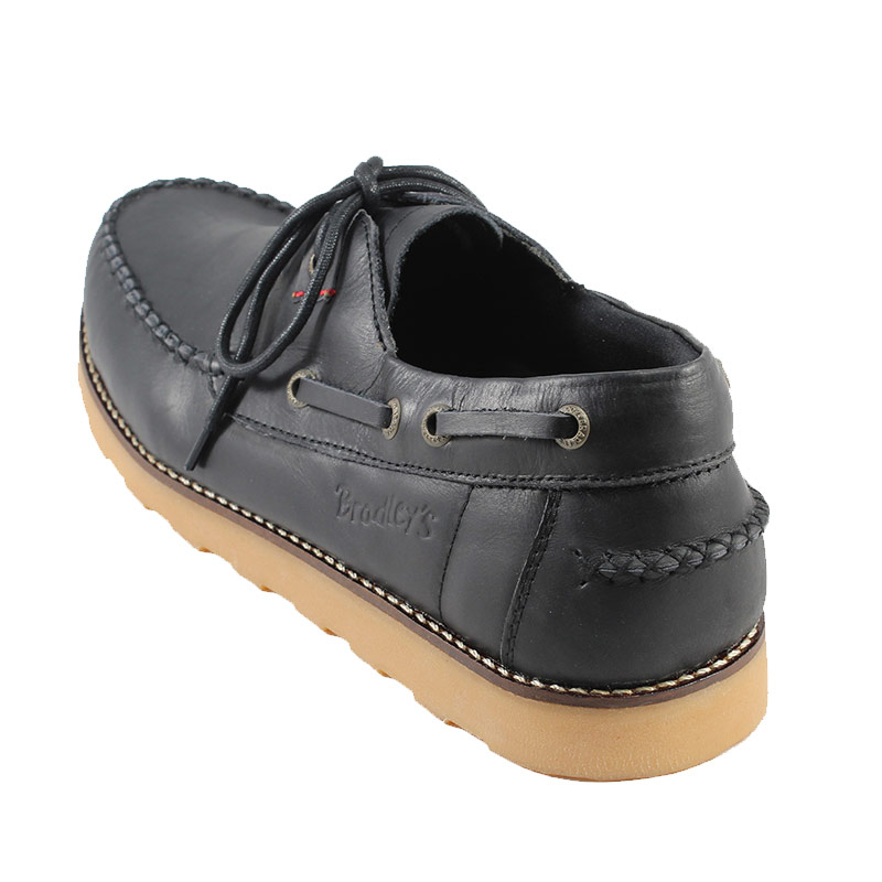 Bradley's Zapato Sepatu Loafer Pria - Black Kulit Asli