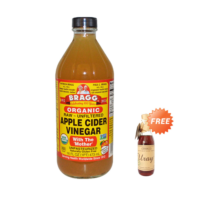Jual Bragg Apple Cider Vinegar 473 ml+ Madu Uray 330 ml 