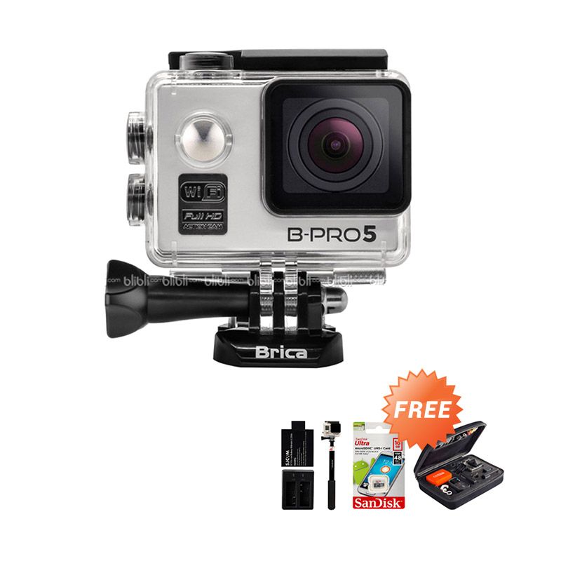 Brica B-PRO 5 Alpha Edition Combo Extreme Silver Wifi Action Camera + Bag + Memory Card + Monopod + Extra Battery + Dual Charger Extra diskon 7% setiap hari Extra diskon 5% setiap hari Citibank – lebih hemat 10%