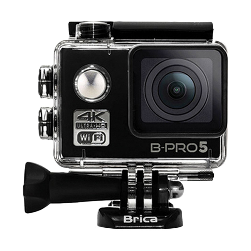 Brica B-Pro 5 Alpha Edition Mark II 4K Action Camera - Black + Free Memory Micro Sandisk 8GB + Tongsis + Screen Guard