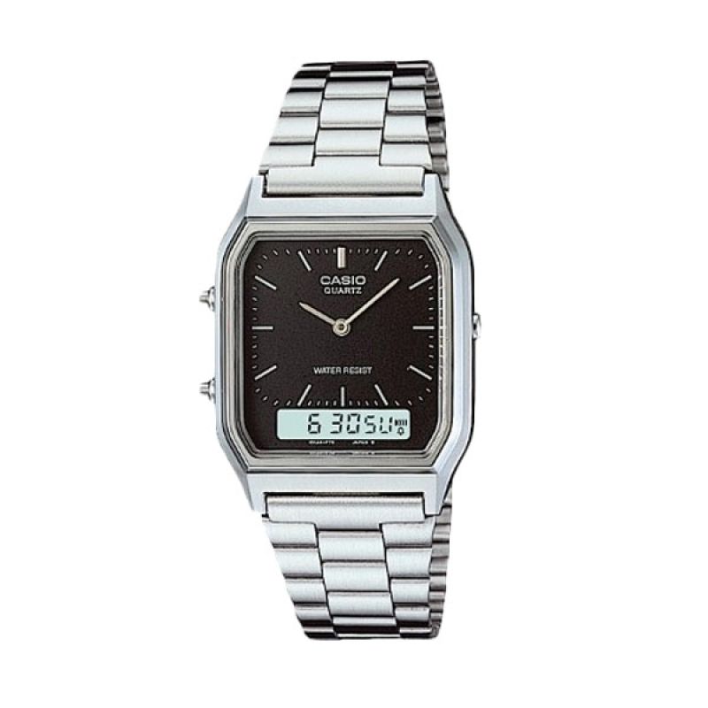 jual casio combination aq 230a 1dm silver hitam jam jual casio combination aq 230a 1dm silver hitam jam