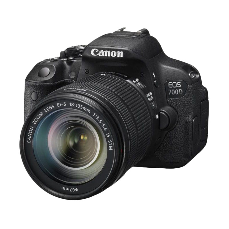 Canon EOS 700D Kit 18-135mm IS STM Kamera DSLR - Black + Free Memory Sandisk 8 GB + Filter Lensa + Tas + Screen Guard