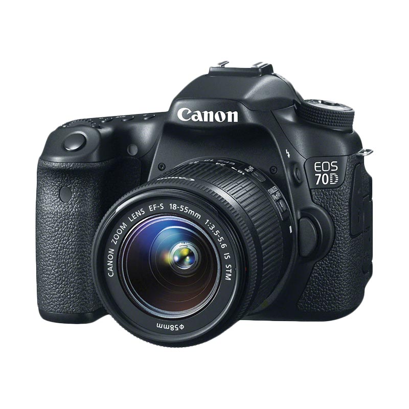 Canon EOS 70D Wifi Kit 18-55mm IS STM Kamera DSLR - Black + Free LCD Screen Guard