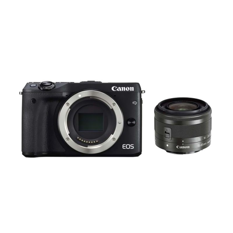 Weekend Deal - Canon EOS M3 Kit EF-M15-45mm Kamera Mirrorless + Free Excel Promos Tripod + Tas Kamera + Screen Guard + Sun Filter