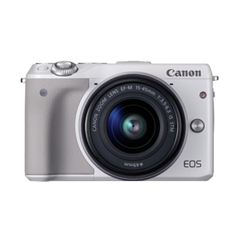 CANON EOS M3 + EF-M15-45 IS STM KIT (WHITE) 24.2MP WiFi Touchscreen LCD + SanDisk 16gb + Screen Protector + Filter 49mm Putih