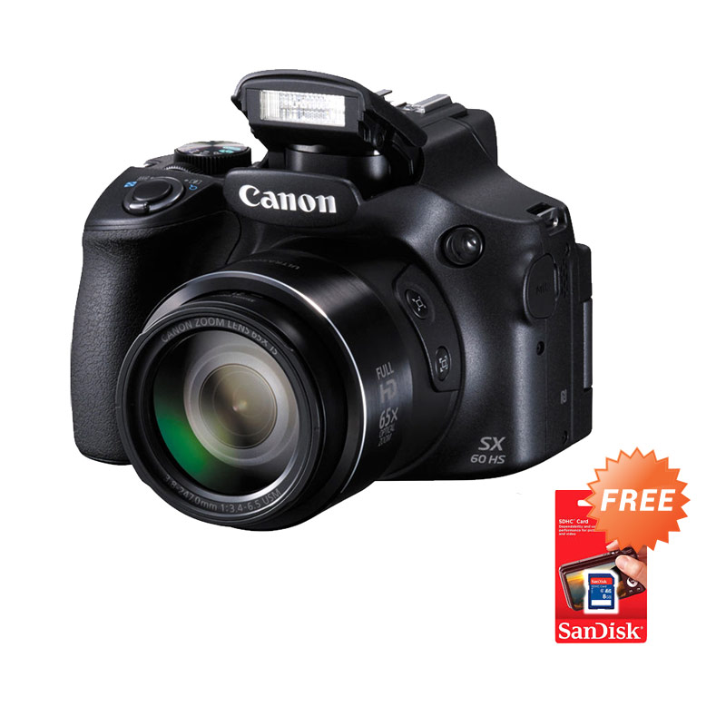 Canon PowerShot SX60 HS Kamera Digital [16 MP] + Free Sandisk SDHC 8 GB