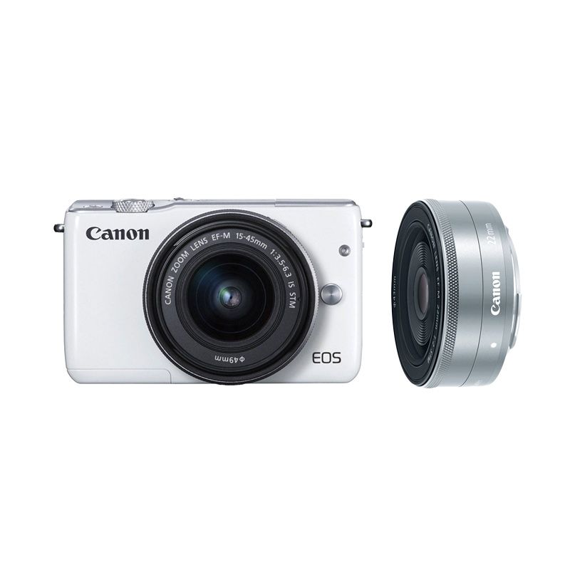 Harga Canon EOS M10 Kit EFM 1545mm + EFM 55200mm [White]