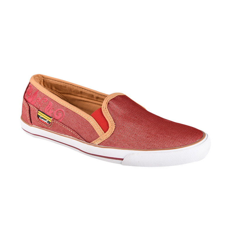 Carvil Canvas Wilky Ladies Shoes - Maroon Gold