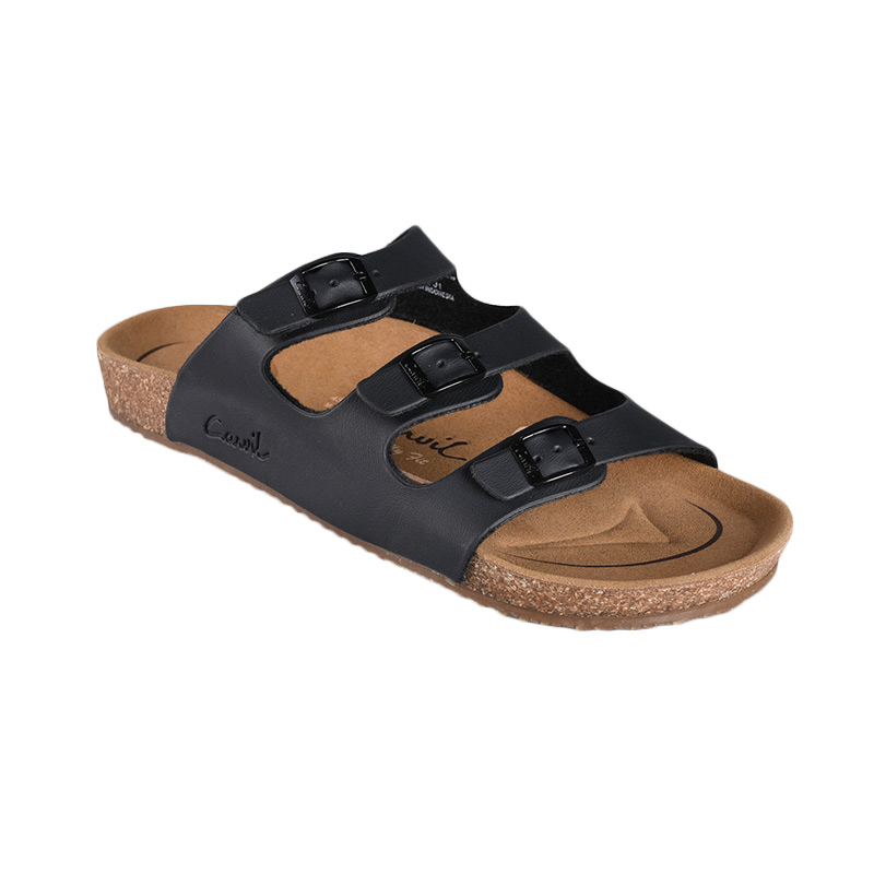 Carvil Footbed Falkland-03 Sandals Pria - Black