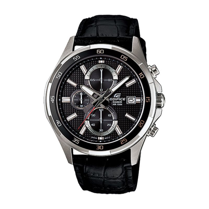 Jual Casio Edifice EFR-531L-1AV Black Silver Jam Tangan 