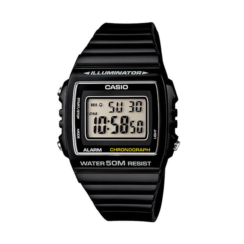 Harga CASIO Illuminator W-215H-1A Glossy Black Jam Tangan 