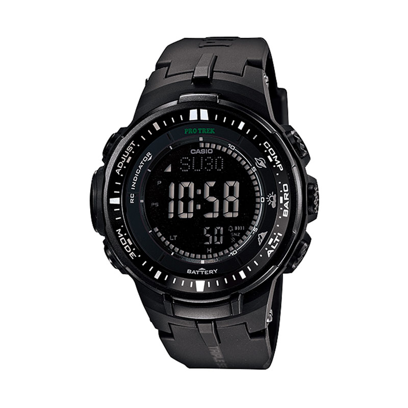 Casio Protrek PRW-3000-1A Triple Sensor Waveceptor Jam Tangan Pria - Black