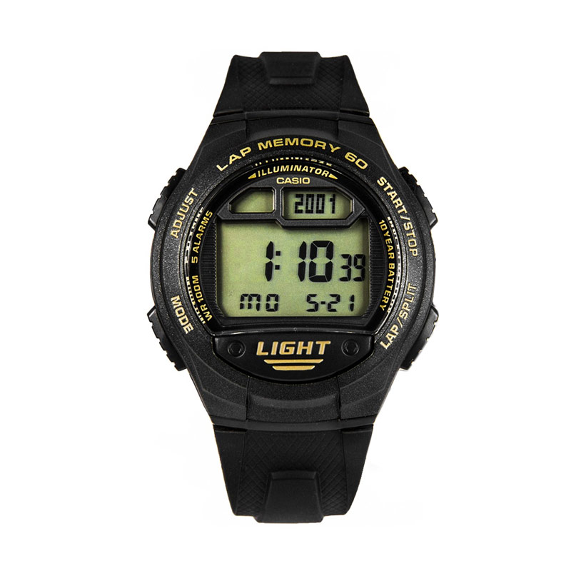 CASIO W-734-9A Jam Tangan Pria - Black Gold [Dual Time]