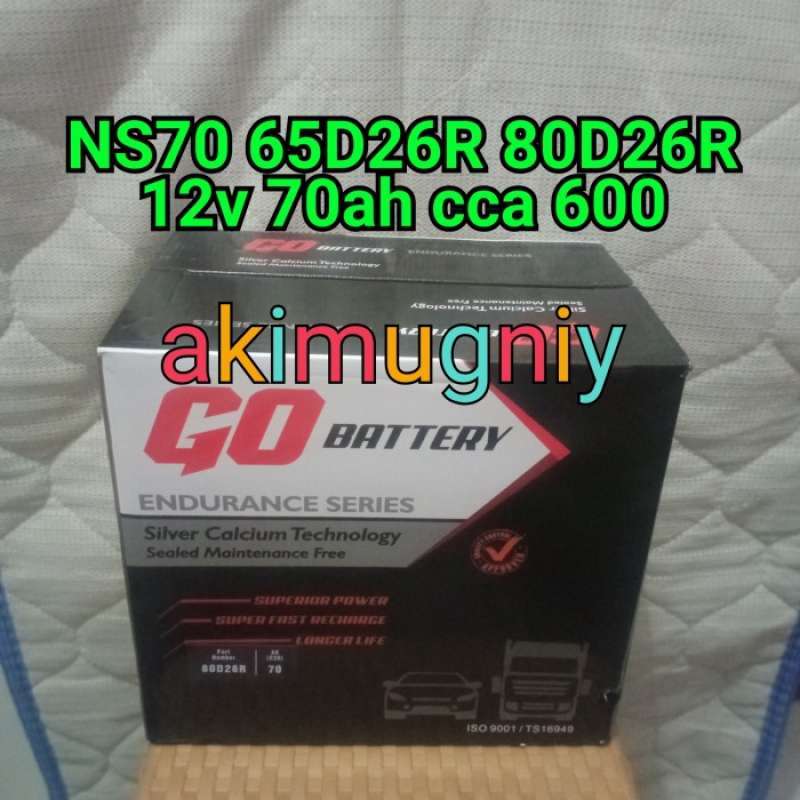 Promo Aki Ns70 Mf Kering 65D26R 12V 70Ah 80D26R Kijang Hino Panther