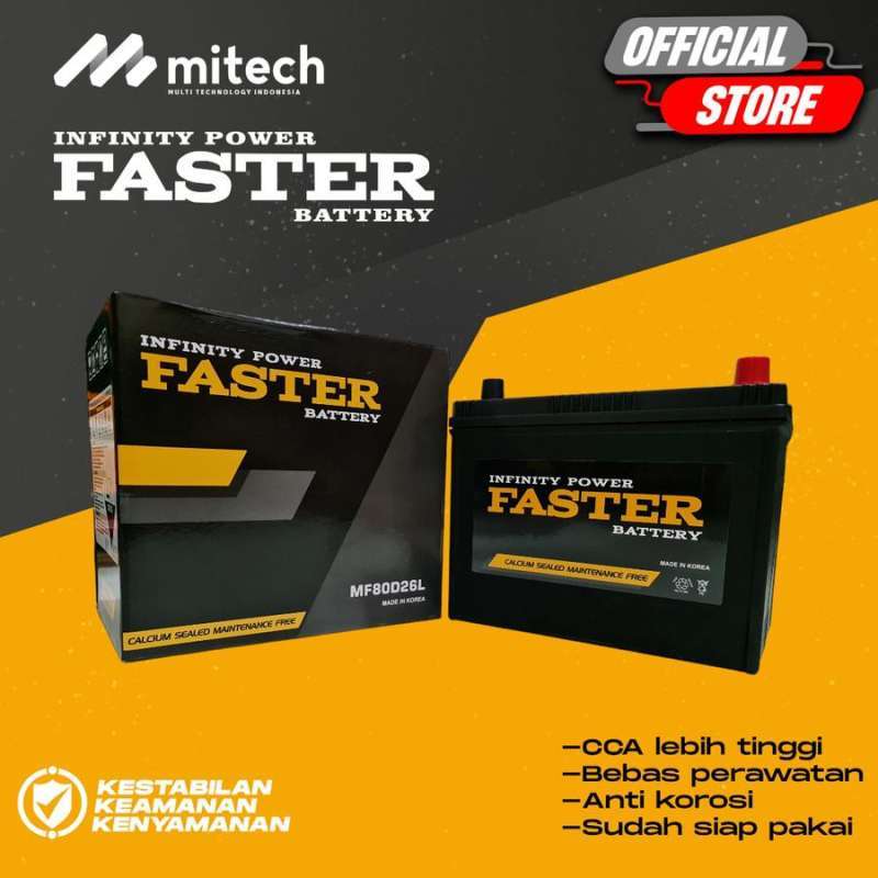 Jual Aki Mobil Isuzu D Max 80D26L FASTER BATTERY Aki Kering 12V / 70Ah